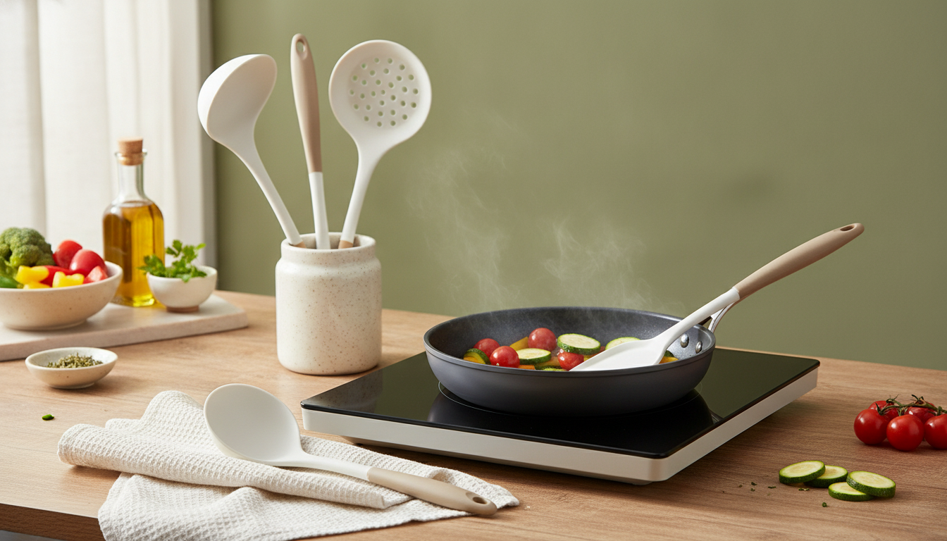 4-Piece Silicone Utensil Set for Nonstick Pan Care