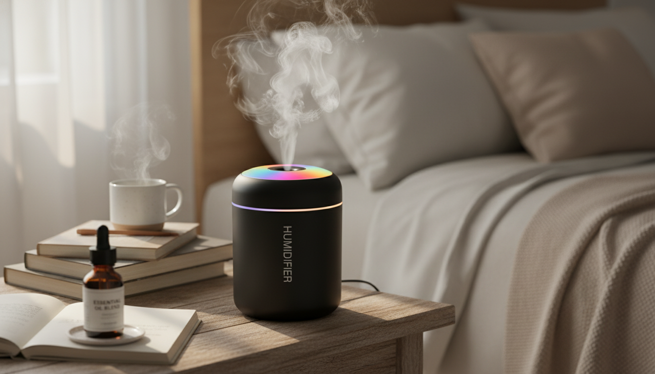 Mini USB Aroma Humidifier & Diffuser with Soft LED