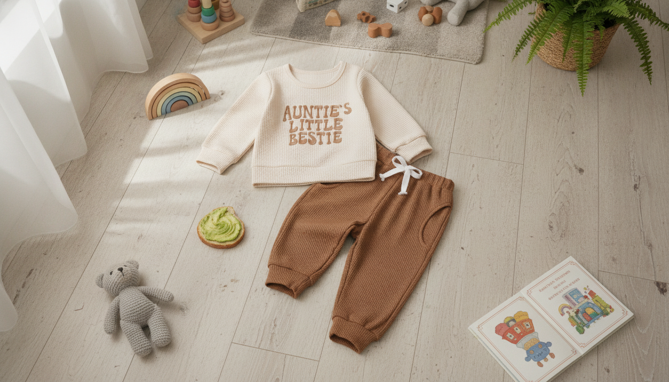 Unisex Spring Sweatshirt & Jogger Set for Toddlers