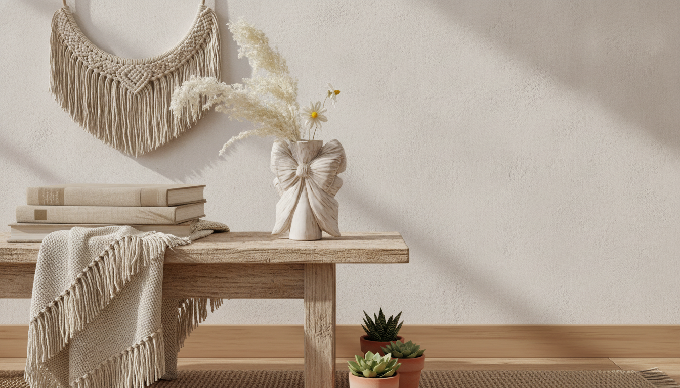 White Ceramic Bow Vase: Easy Boho Styling Upgrade