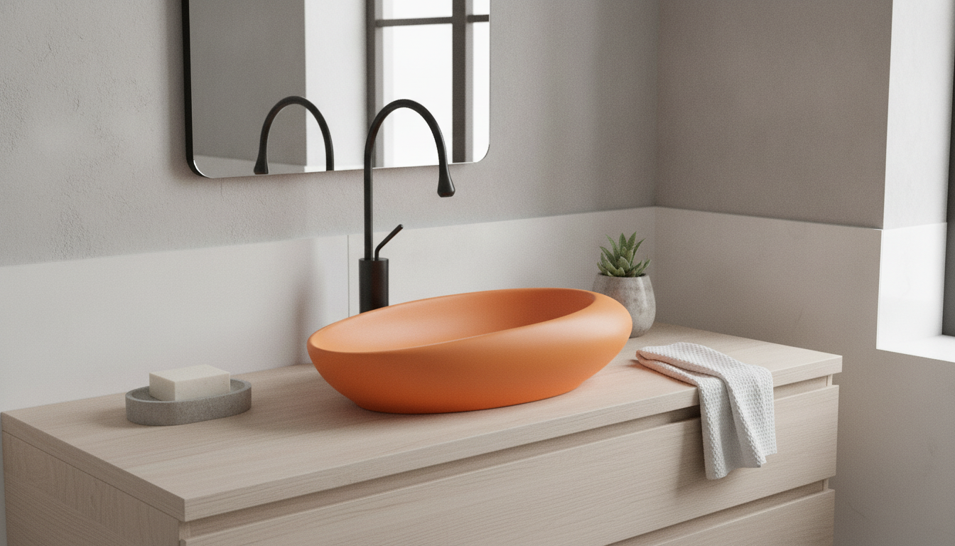 Nordic Oval Ceramic Vessel Basin: Luxe, Calm, Durable