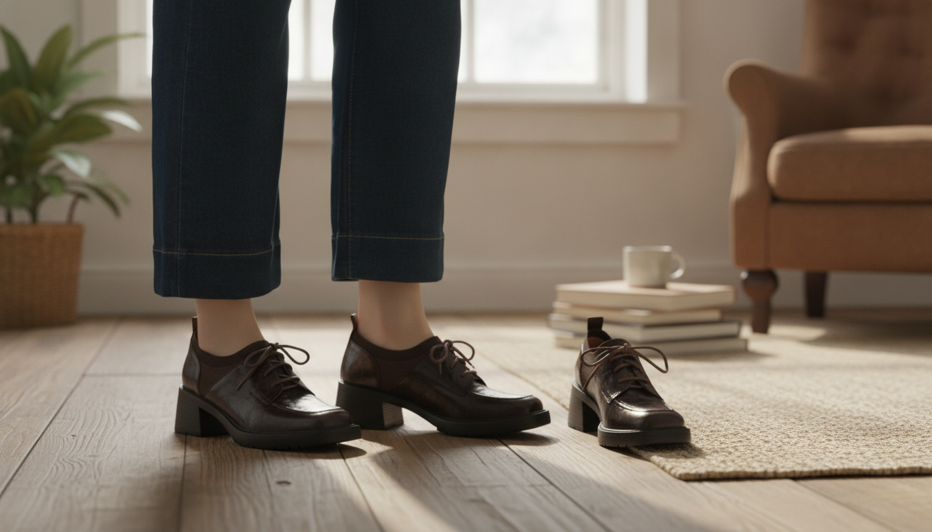 Square-Toe Leather Loafer Heels: Chunky Lace-Up Style