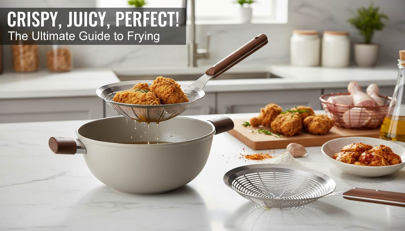 Super Large 304 Stainless Colander with Wooden Handle